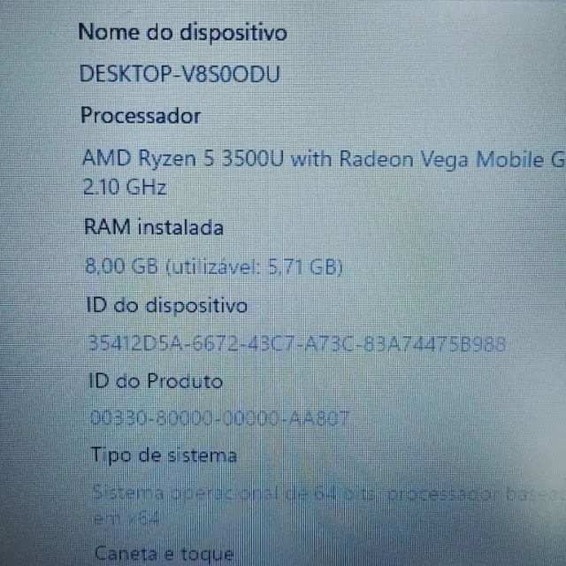Notebook ryzen 5 3500 com video integrado (roda uns game) - Foto 2