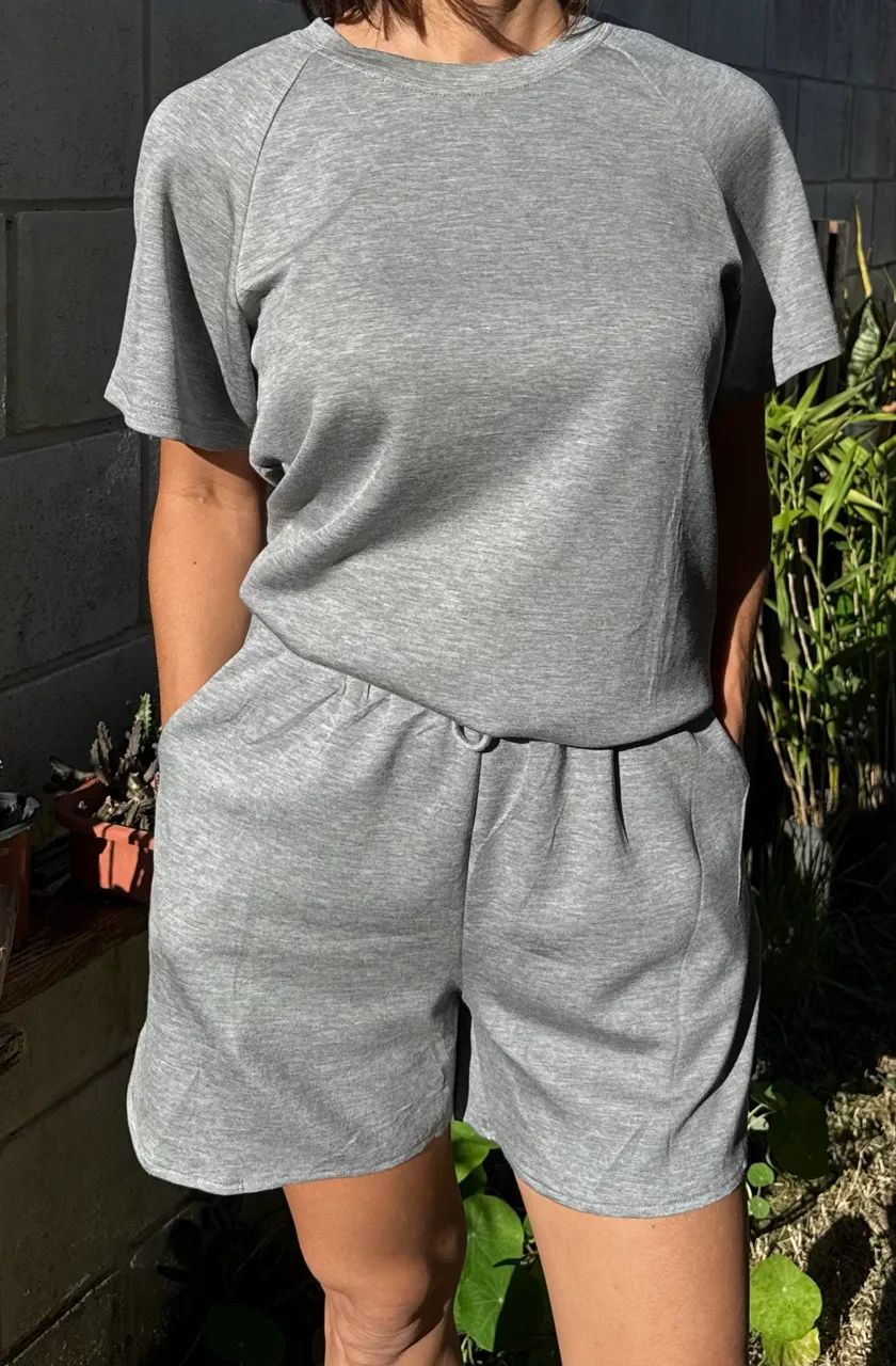 conjunto camiseta e short cinza poliester - Foto 5