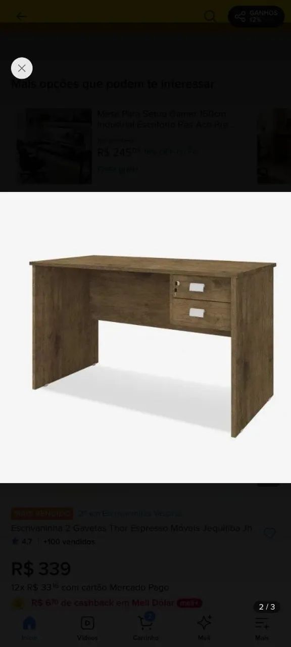 Mesa de escritório (cadeira de brinde)