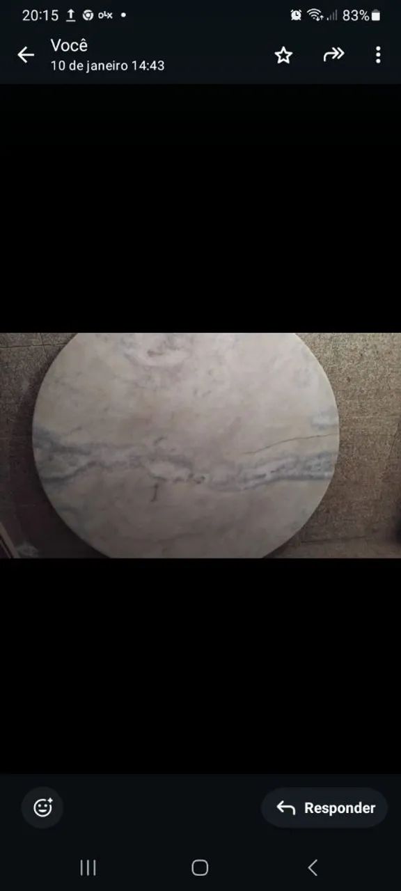 Tampo mármore redondo