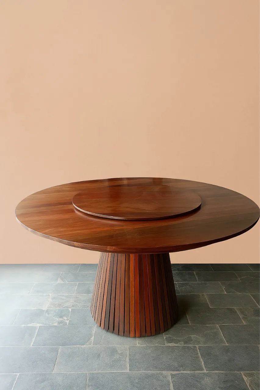 Mesa de Madeira Maciça Giratória