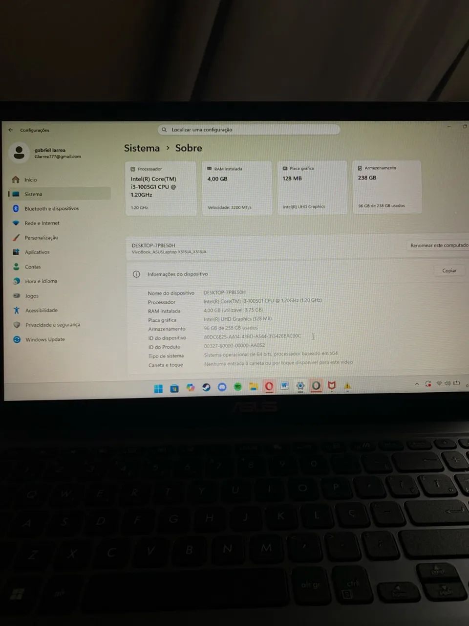 NOTEBOOK ASUS VIVOBOOK À VENDA