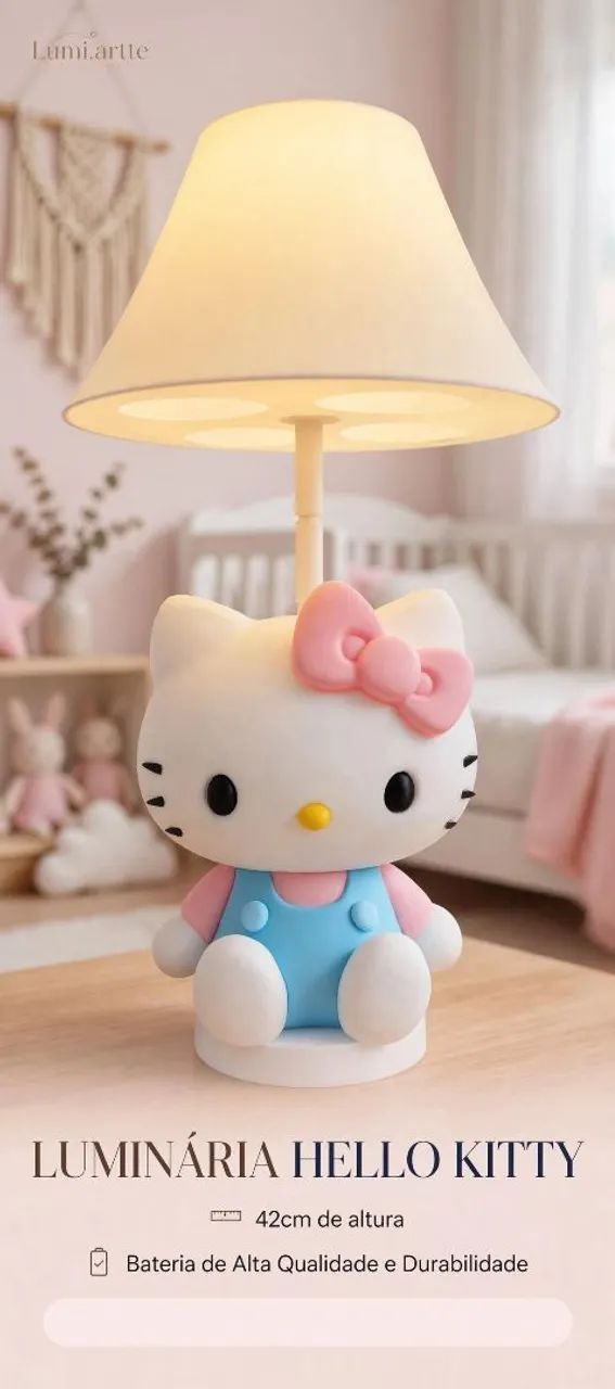 Abajur infantil Hello Kitty - Foto 3