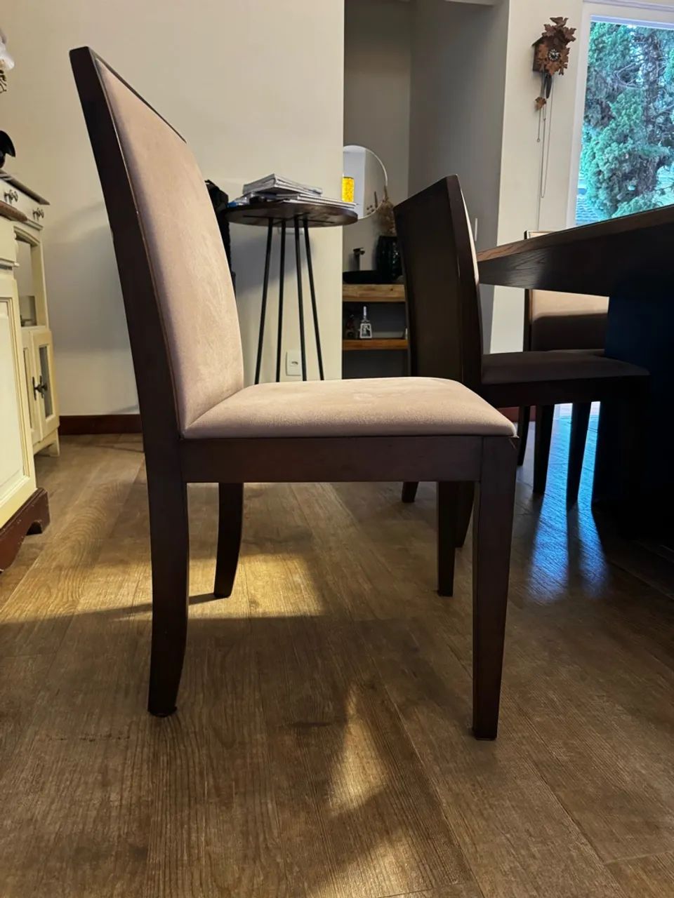 Mesa de jantar quadrado com tampa de vidro preta e moderna+8cadeiras - Foto 3