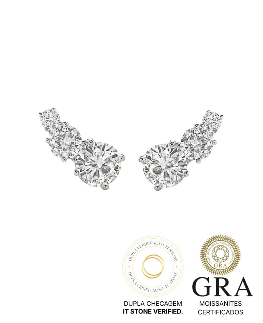 Brinco Ear Cuff Moissanite
