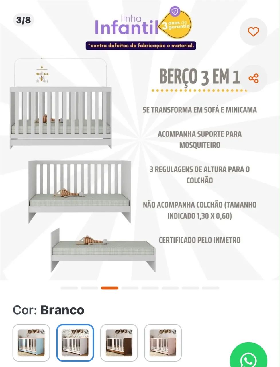 Berço seminovo  - Foto 2
