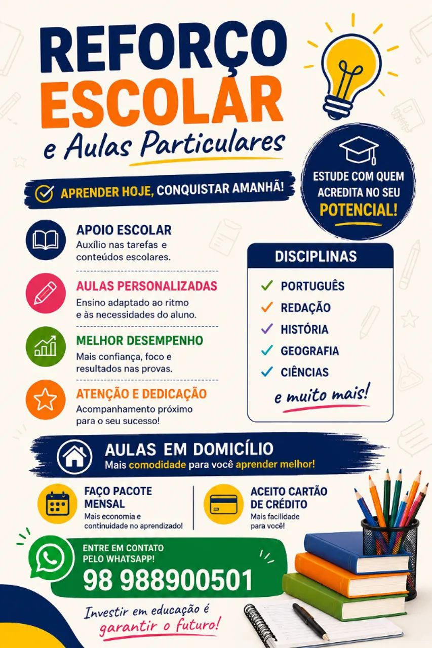  AULAS PARTICULARES ? REFORÇO E PREPARAÇÃO