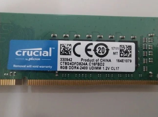 Memória DDR4 16GB 2400Mhz (2x8) Crucial Dual Channel - Memória RAM