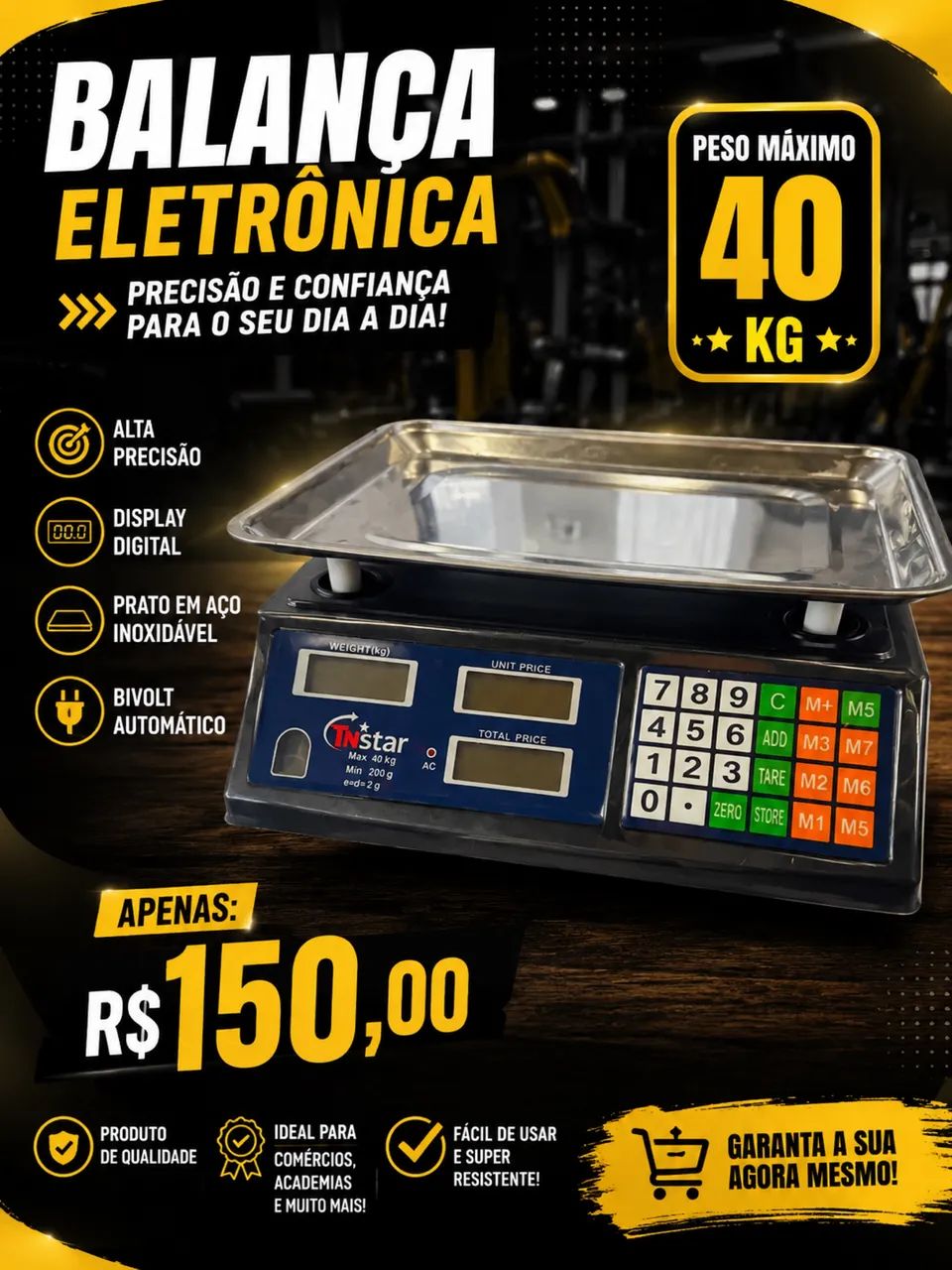 Balança comercial digital 