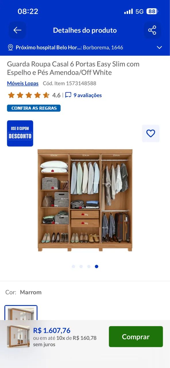 Guarda roupa casal 6 portas  - Foto 2