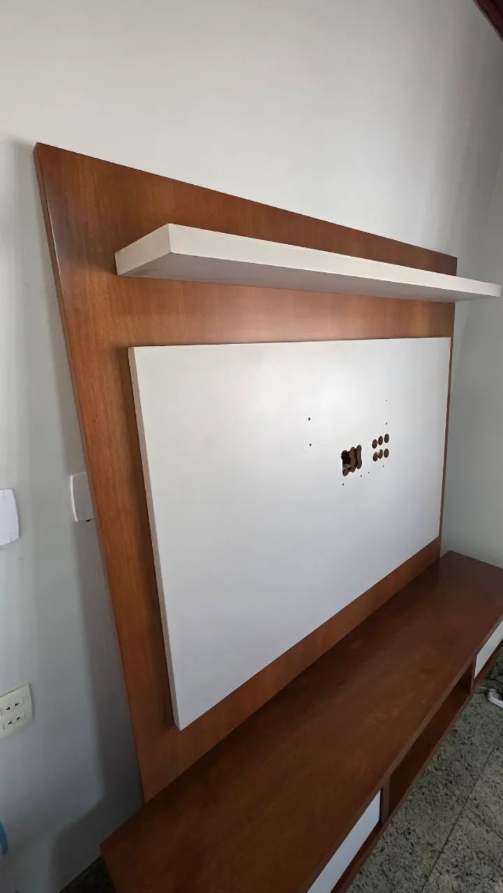 Painel para TV até 65 polegadas Amadeirado Marcela Móveis com 2 Gavetas - Seminovo - Foto 3
