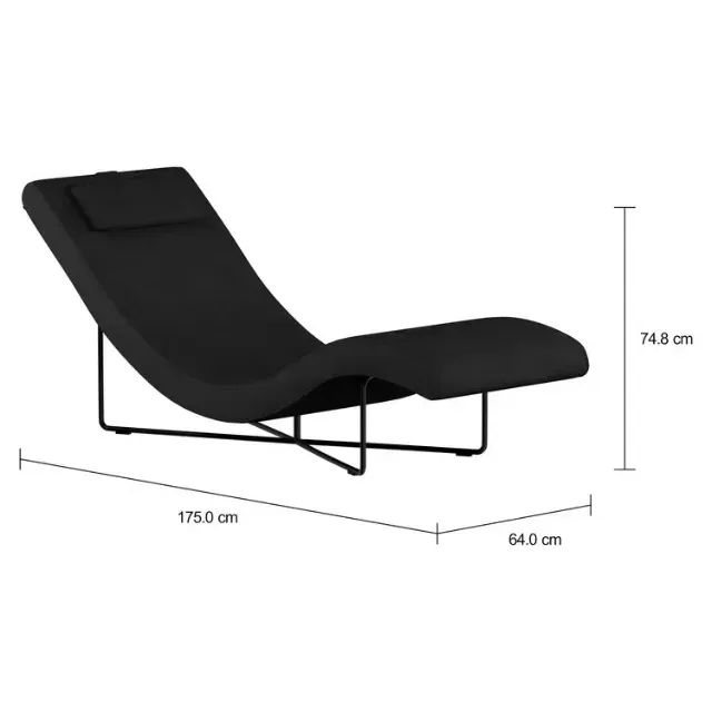 Chaise Lounge Tok&Stok Preta - Excelente Estado! - Foto 4