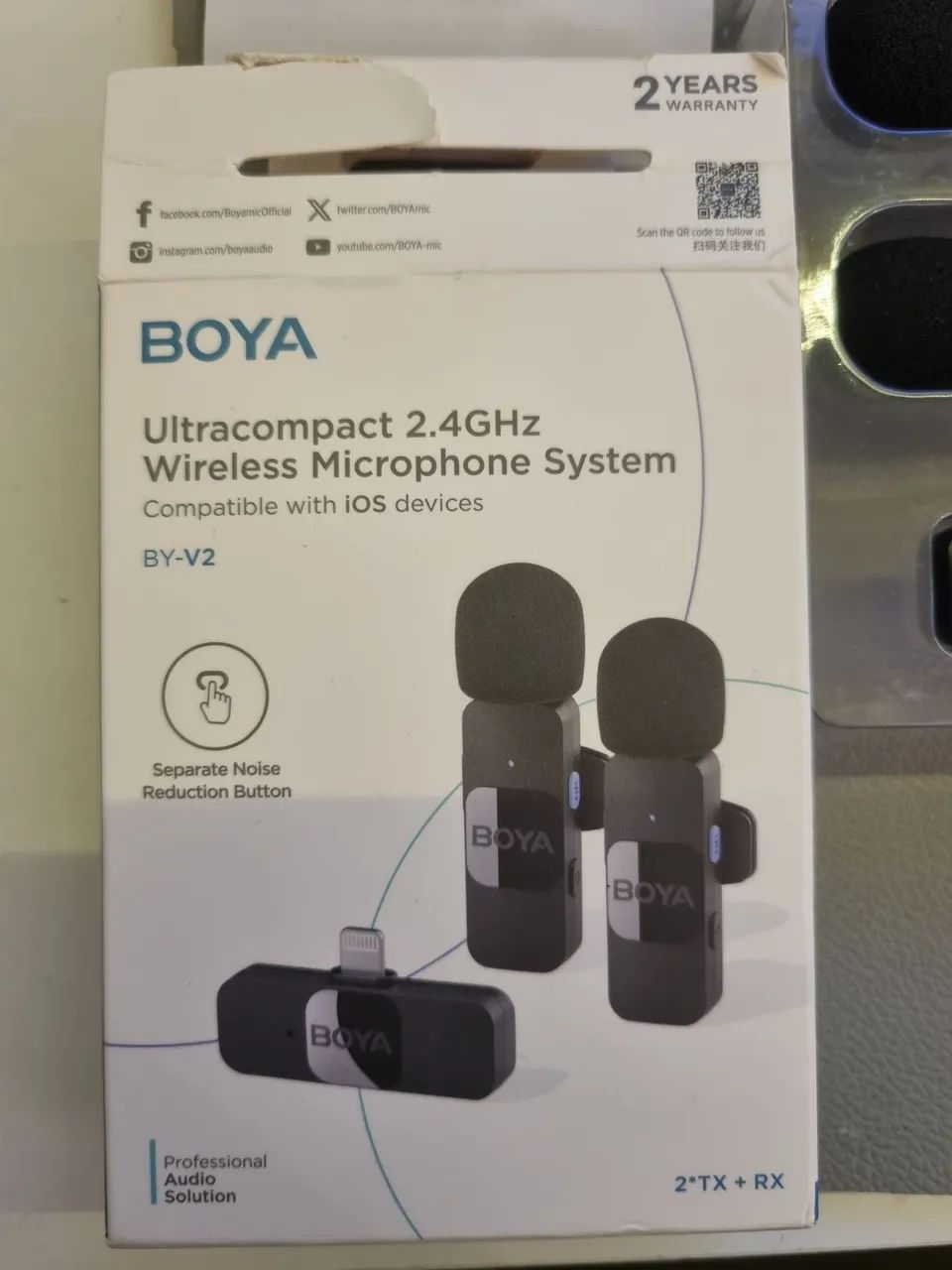 Microfone Boya BY-V2 duplo iphone