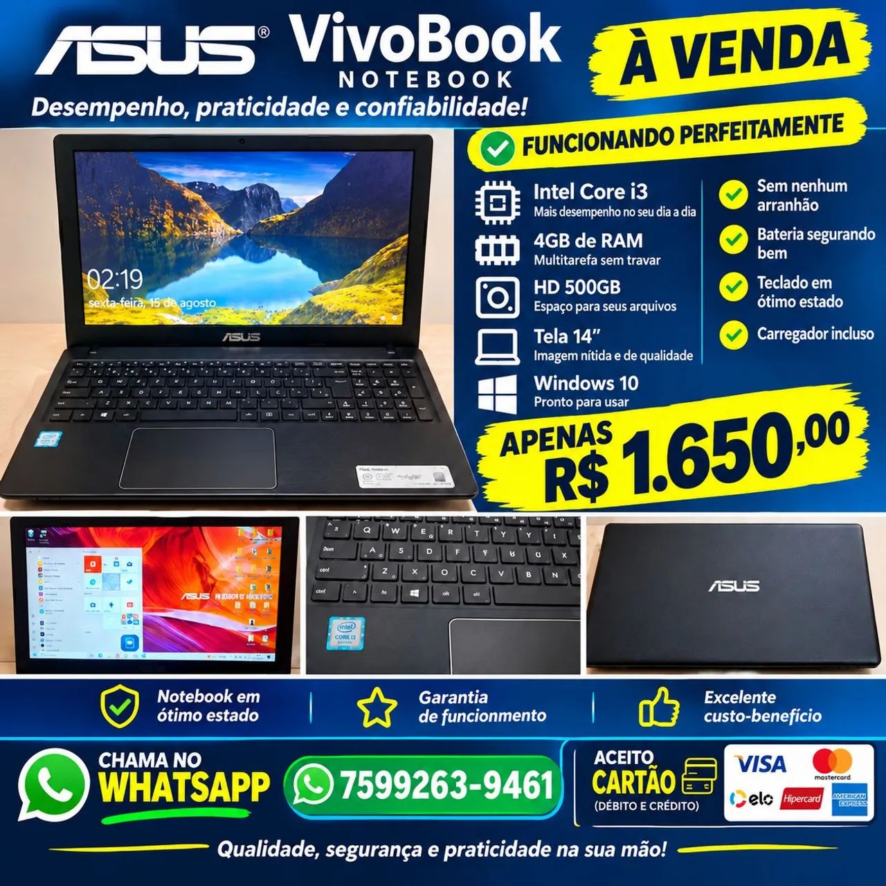 Vendo Notebook Asus Vivobook CoreI3