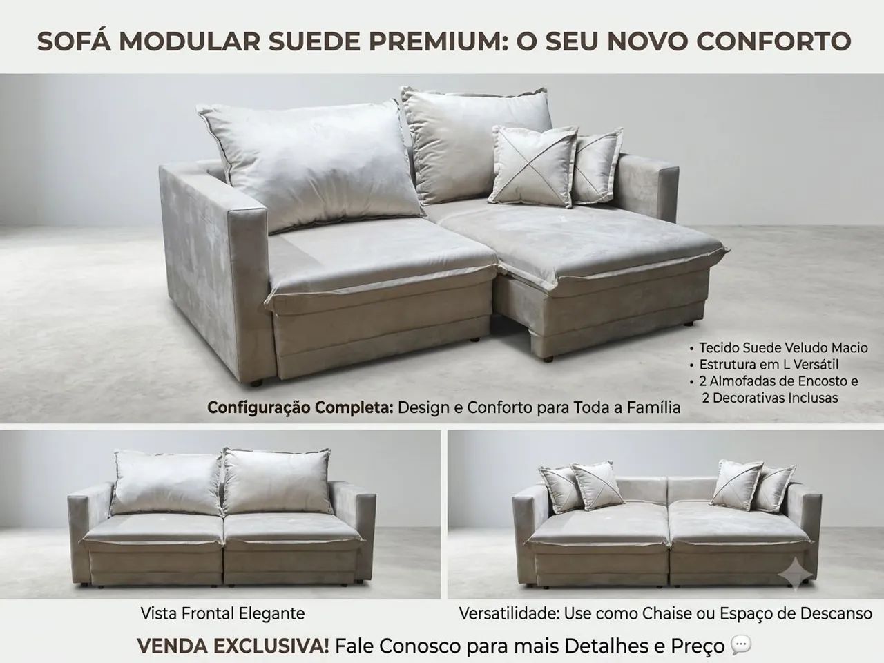 Sofá Novo Retrátil, Reclinável 