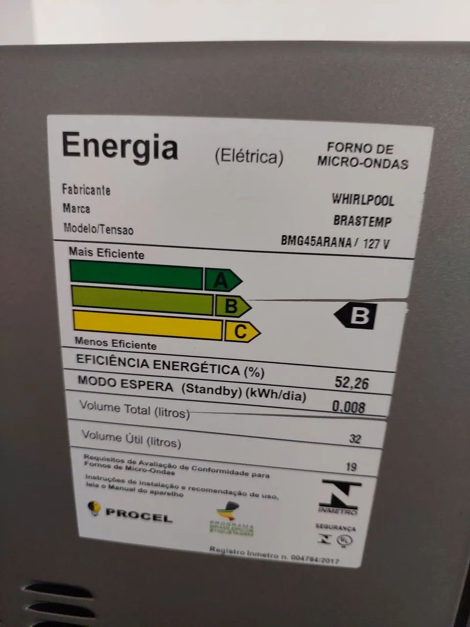 Vendo micro-ondas Brastemp 32 litros 