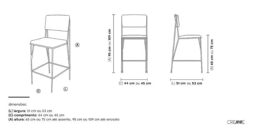 Banqueta Papier Cremme - Foto 3