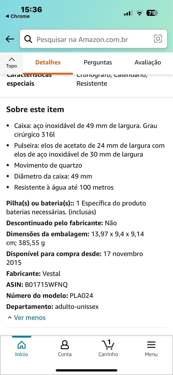 Relógio Armani  AX 2152 sem nenhum detalhe