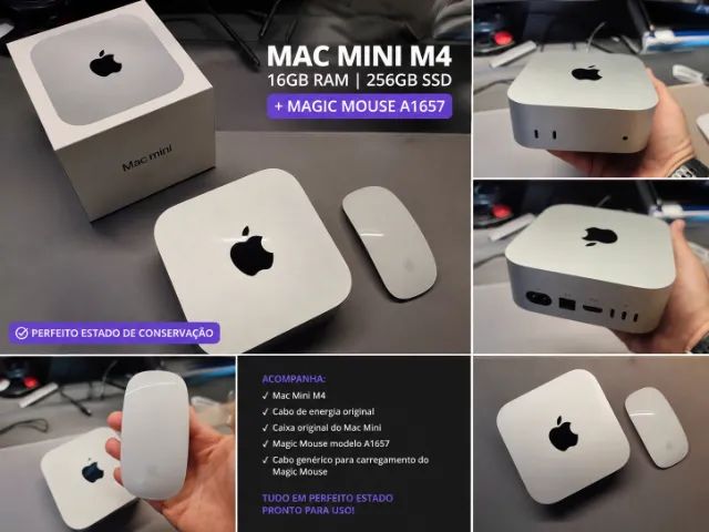 Mac mini M4 16GB/512GB Magic Mouse付属 Mac Mini M4 + Magic Mouse - Computadores e Desktops - Lagoa Nova
