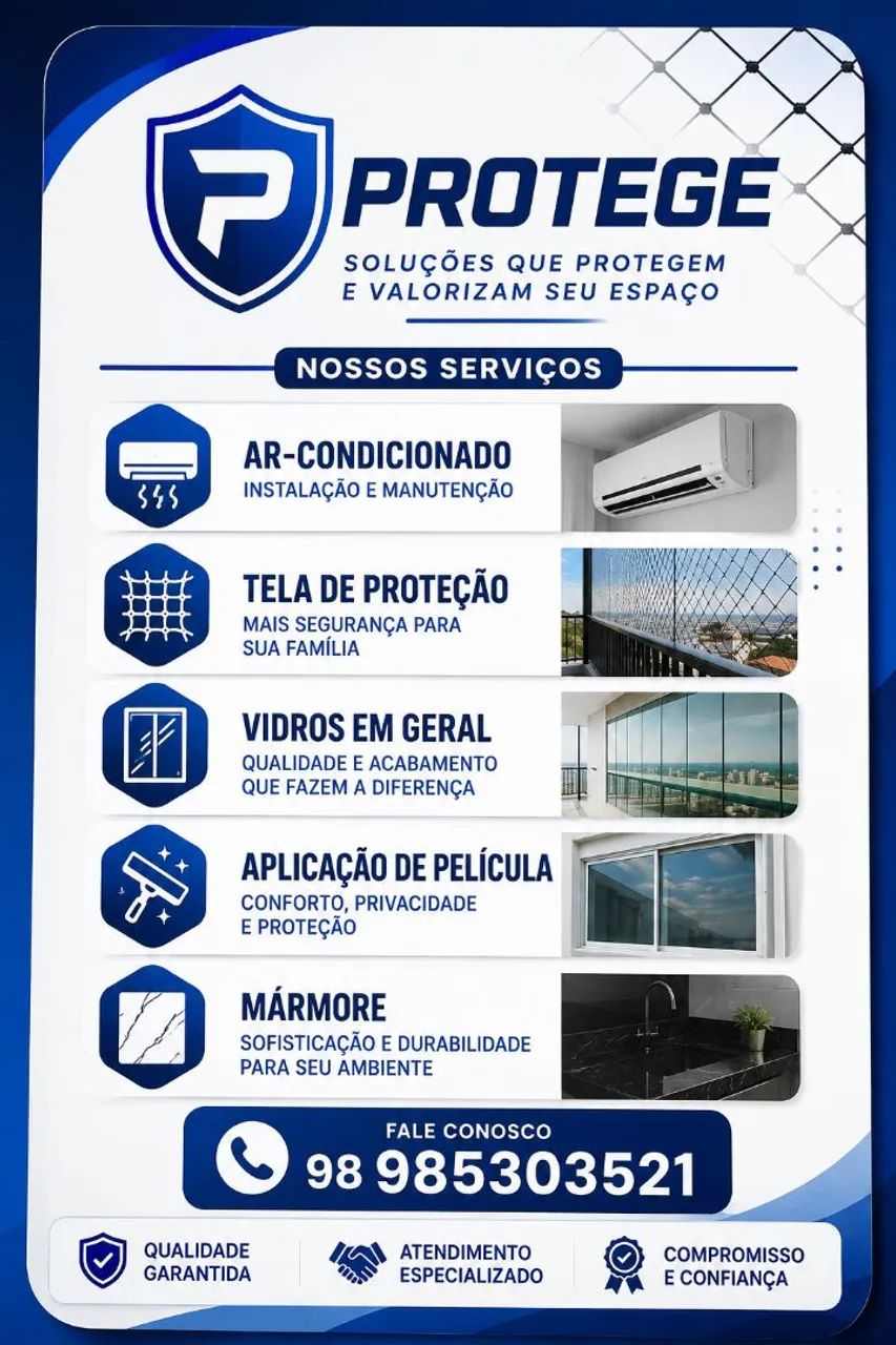 Protege rede de proteção e vidros e ar-condicionado 