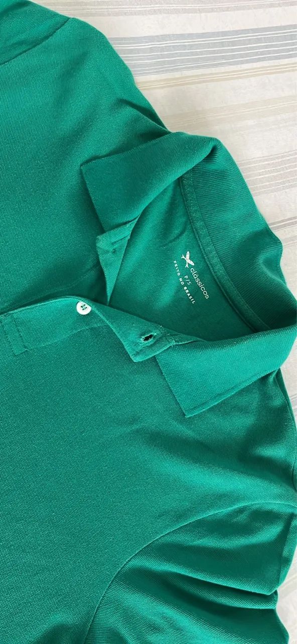 Camisa Polo Hering Masculina Verde Bandeira / Verde Esmeralda Tamanho P - Foto 2