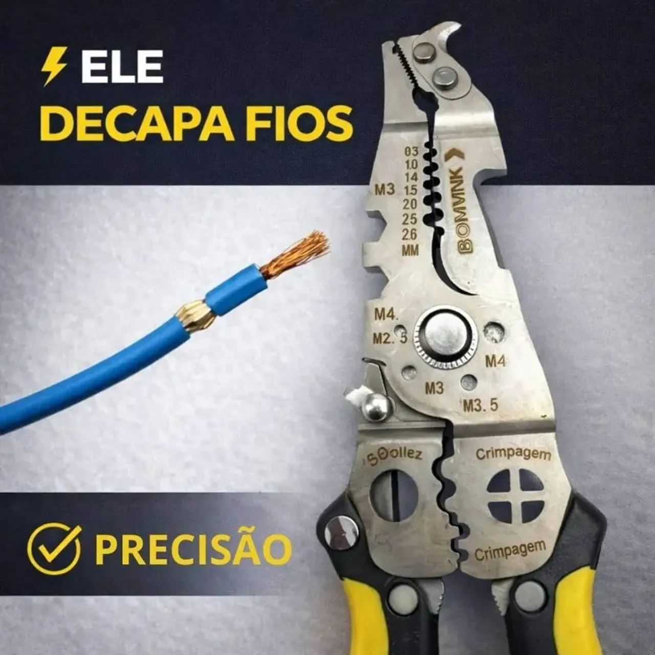 ALICATE UNIVERSAL MULTIFUNCIONAL COM CANETA TESTE INTEGRADA  - Foto 4