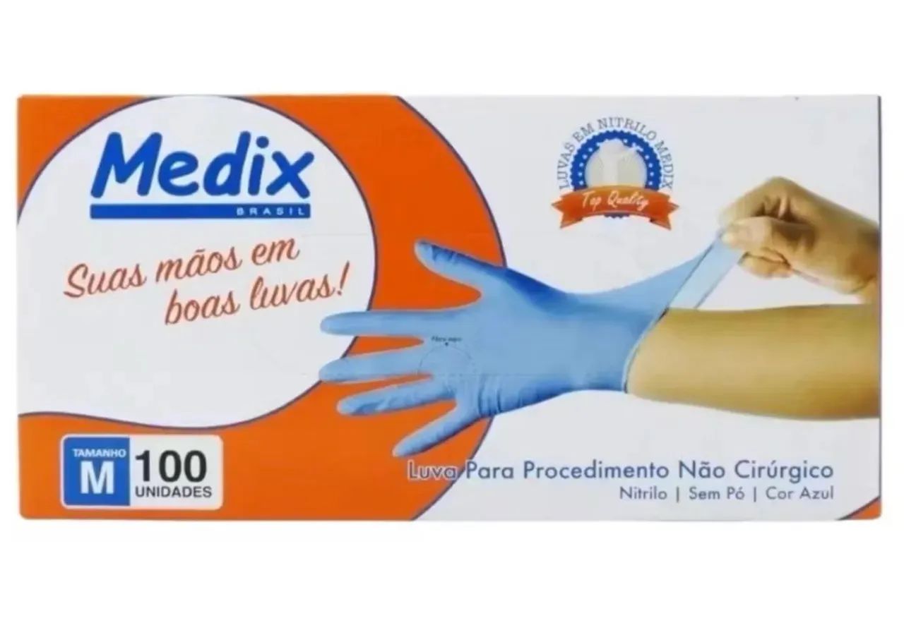 Luva Nitrilica M Medix 