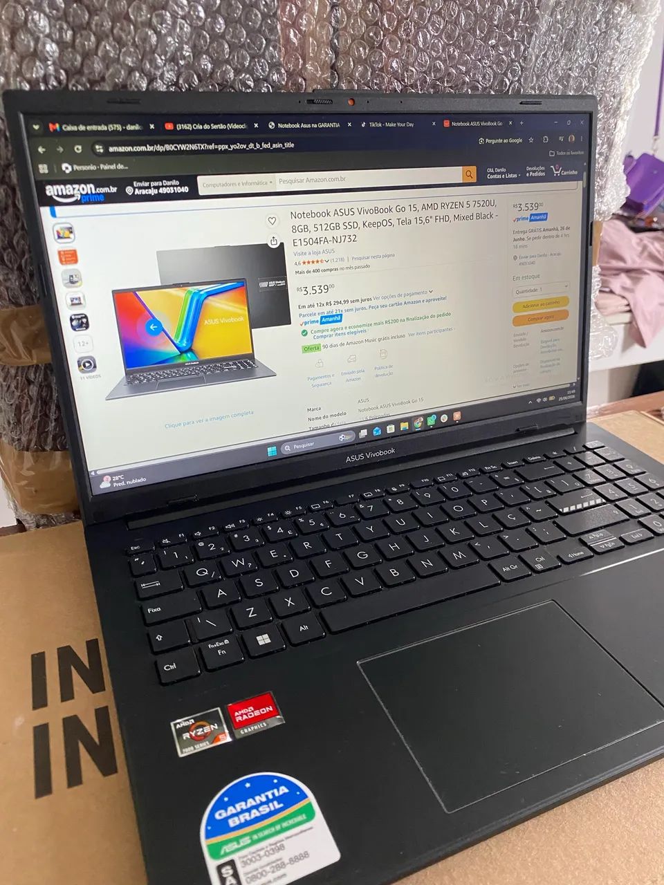 Notebook Asus Vivobook Ryzen 5 AMD 