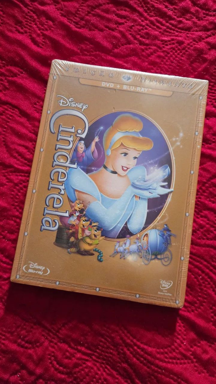 DVD + BLURAY CINDERELA DISNEY ANIMAÇÃO
