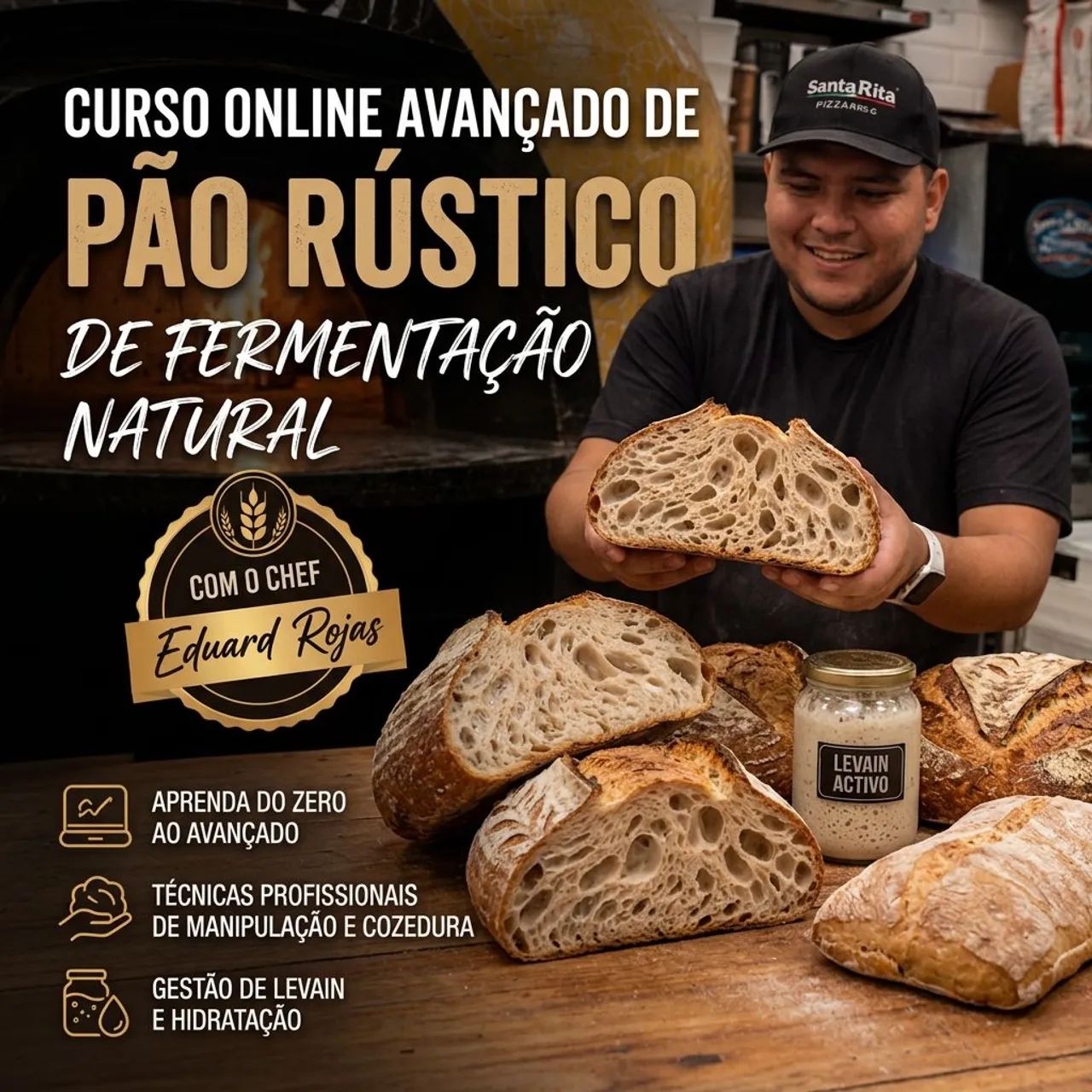 Aprenda fazer pizza & pão desde zero chama pv  - Foto 2