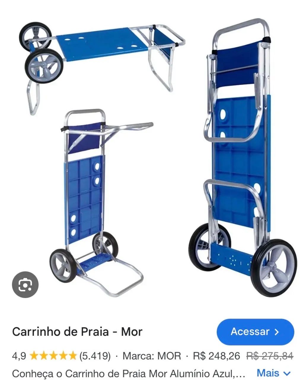 Carrinho de mesa retrátil de praia  - Foto 3