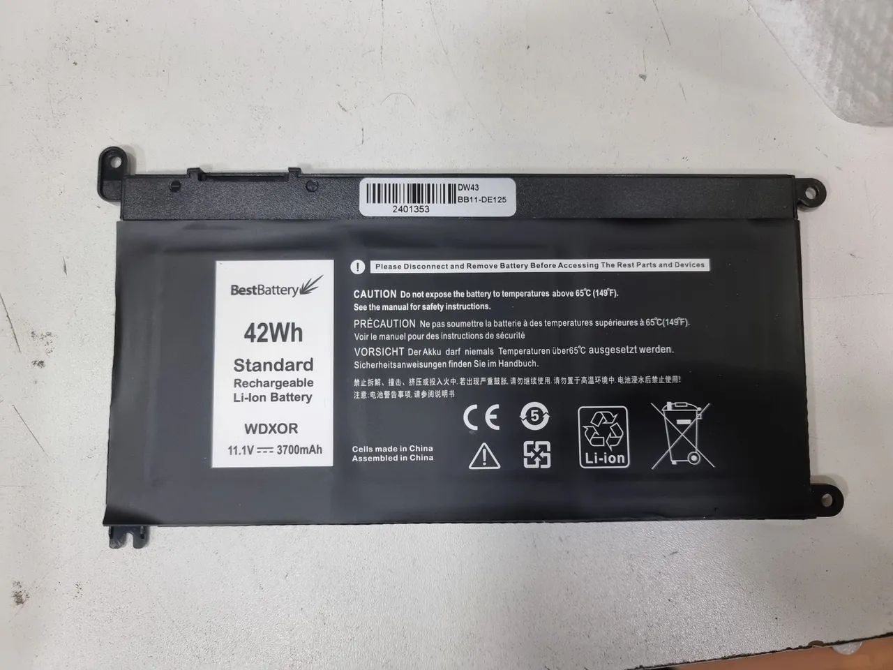 Bateria  WDX0R para notebook dell - Nunca usada