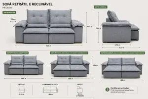 Sofá Retrátil e Reclinável Petrus - Foto 3