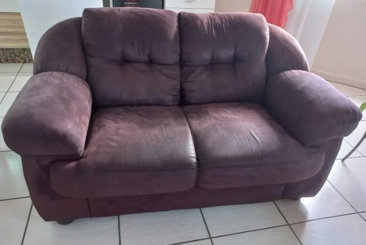 Conjunto Sofá 5 Lugares (2 e 3) Marrom - Usado em Ótimo Estado - Foto 2