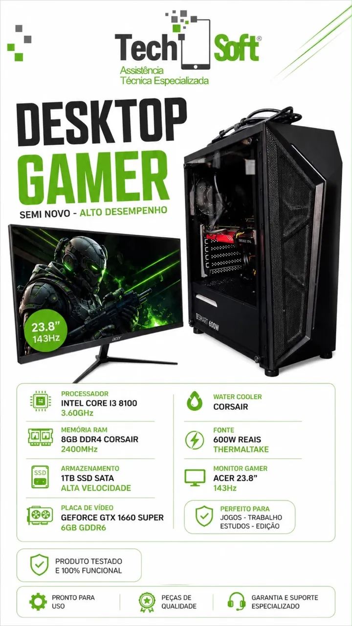 PC GAMER + MONITOR 144hz OPORTUNIDADE! 