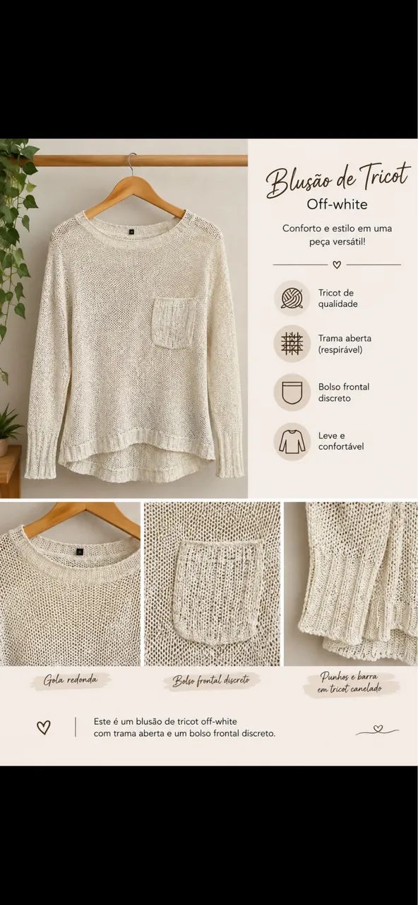 ? Blusão de Tricot Off-White