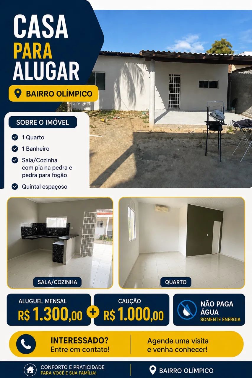 ? CASA PARA ALUGAR ? BAIRRO OLÍMPICO