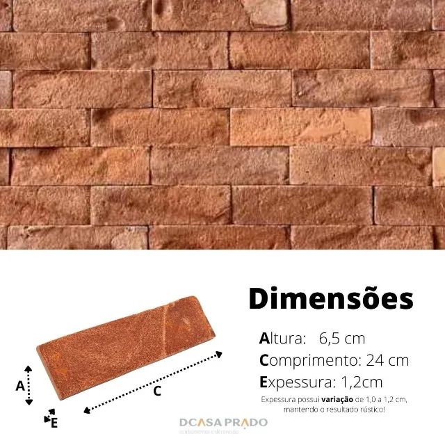 Tijolinhos Rústicos cimentícios - Fachadas, muros, paredes internas e externas - Foto 3