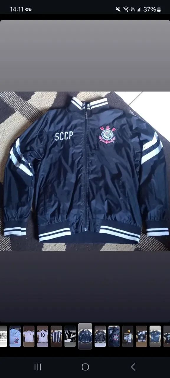 Jaqueta Corinthians Bomber faixa branca Original 