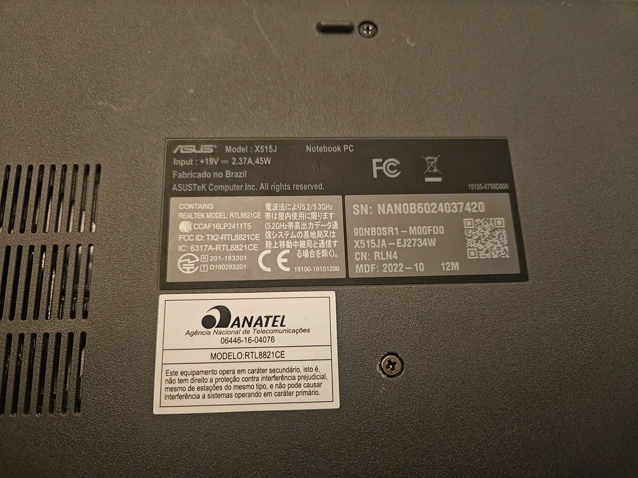 Vendo notbook  asus x515j defeito - Foto 5