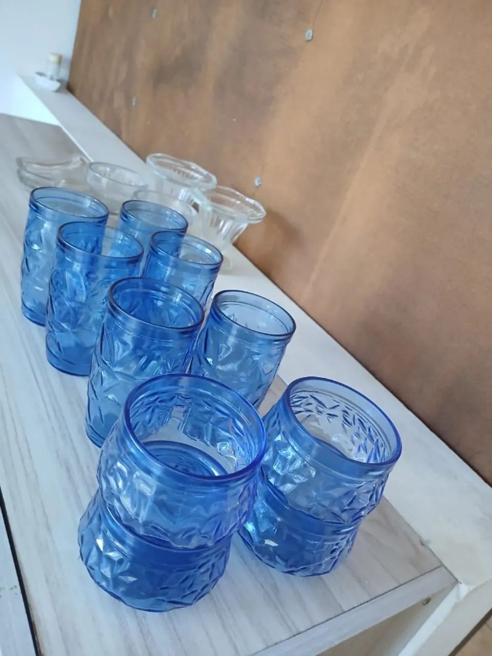 Copos de vidro e Potes de Sobremesa azul vidro - Foto 3