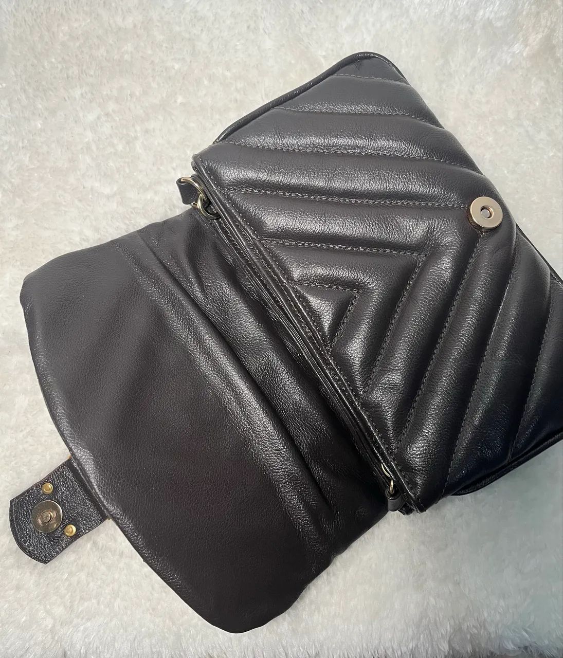 Bolsa metalassê em couro legítimo  - Foto 5