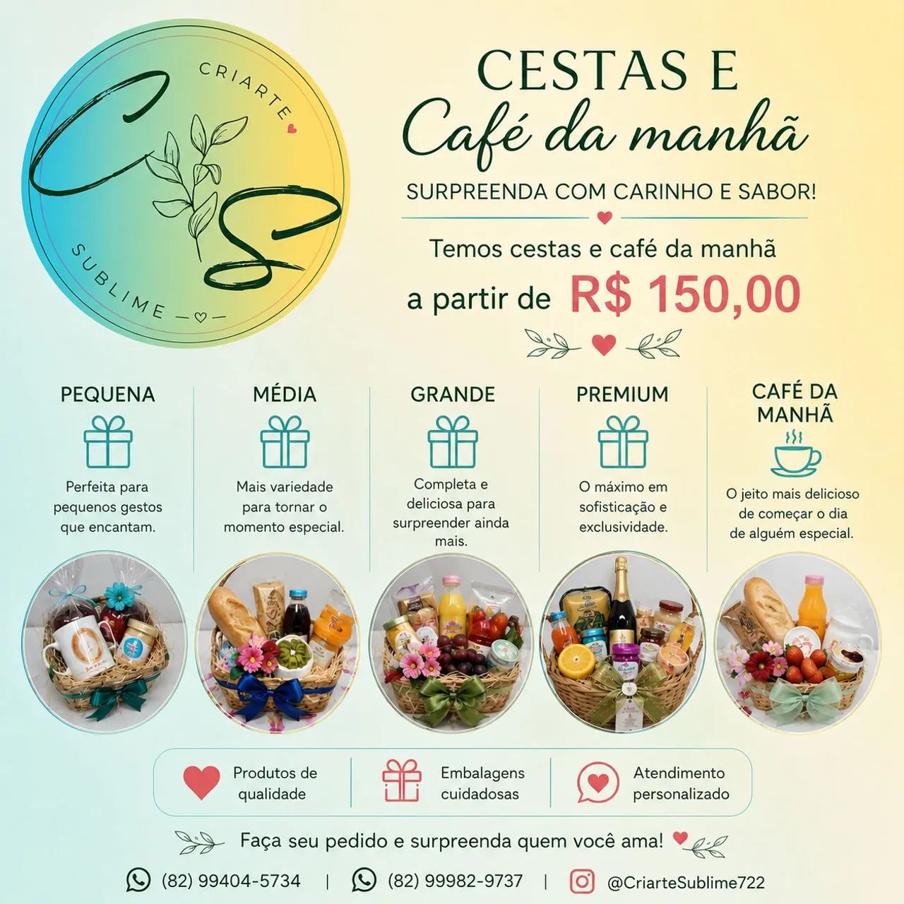 CESTAS DE CAFÉ DA MANHÃ 