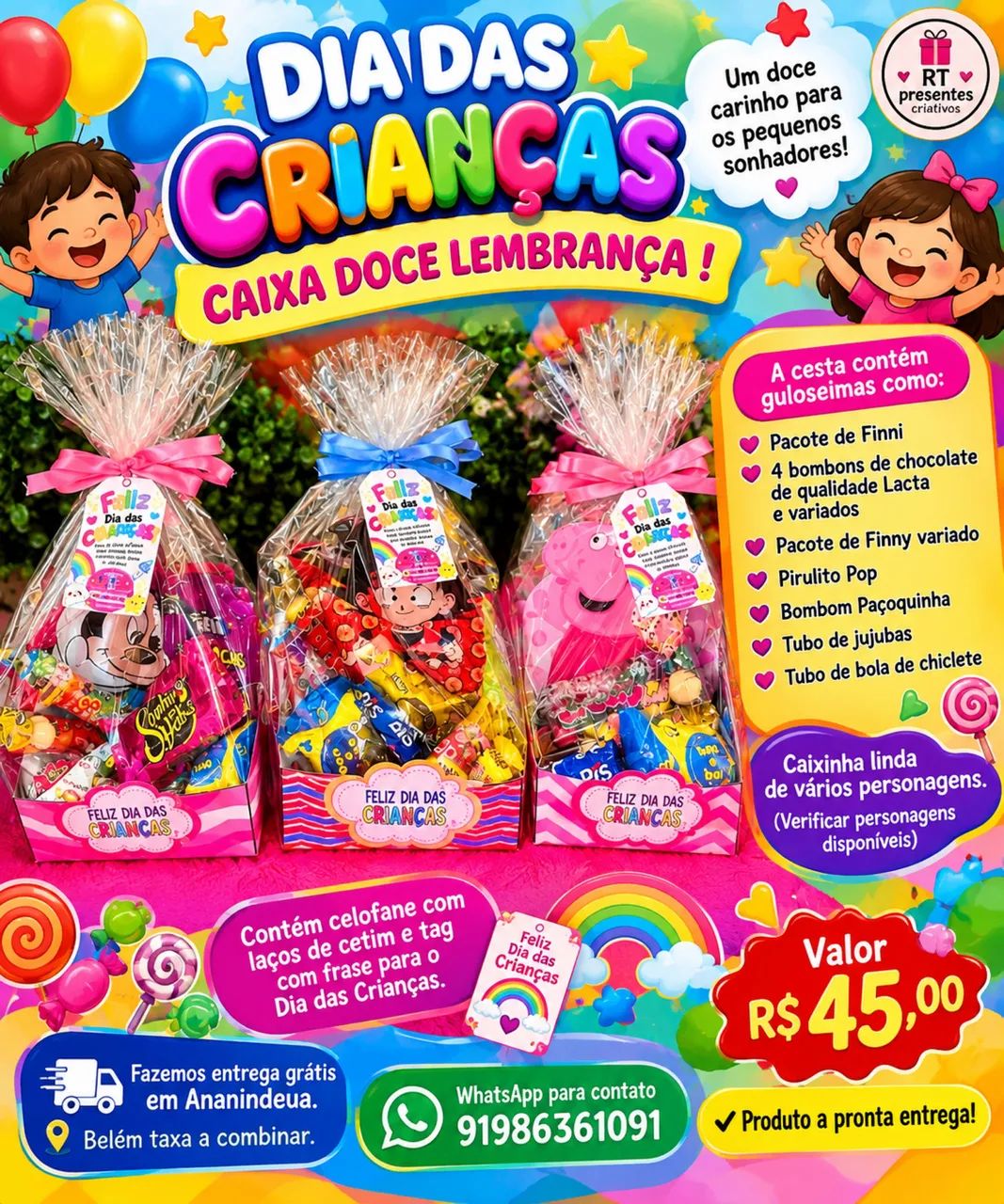 DIA DAS CRIANÇAS CHEGANDO ! CESTAS E PRESENTES  - Foto 3