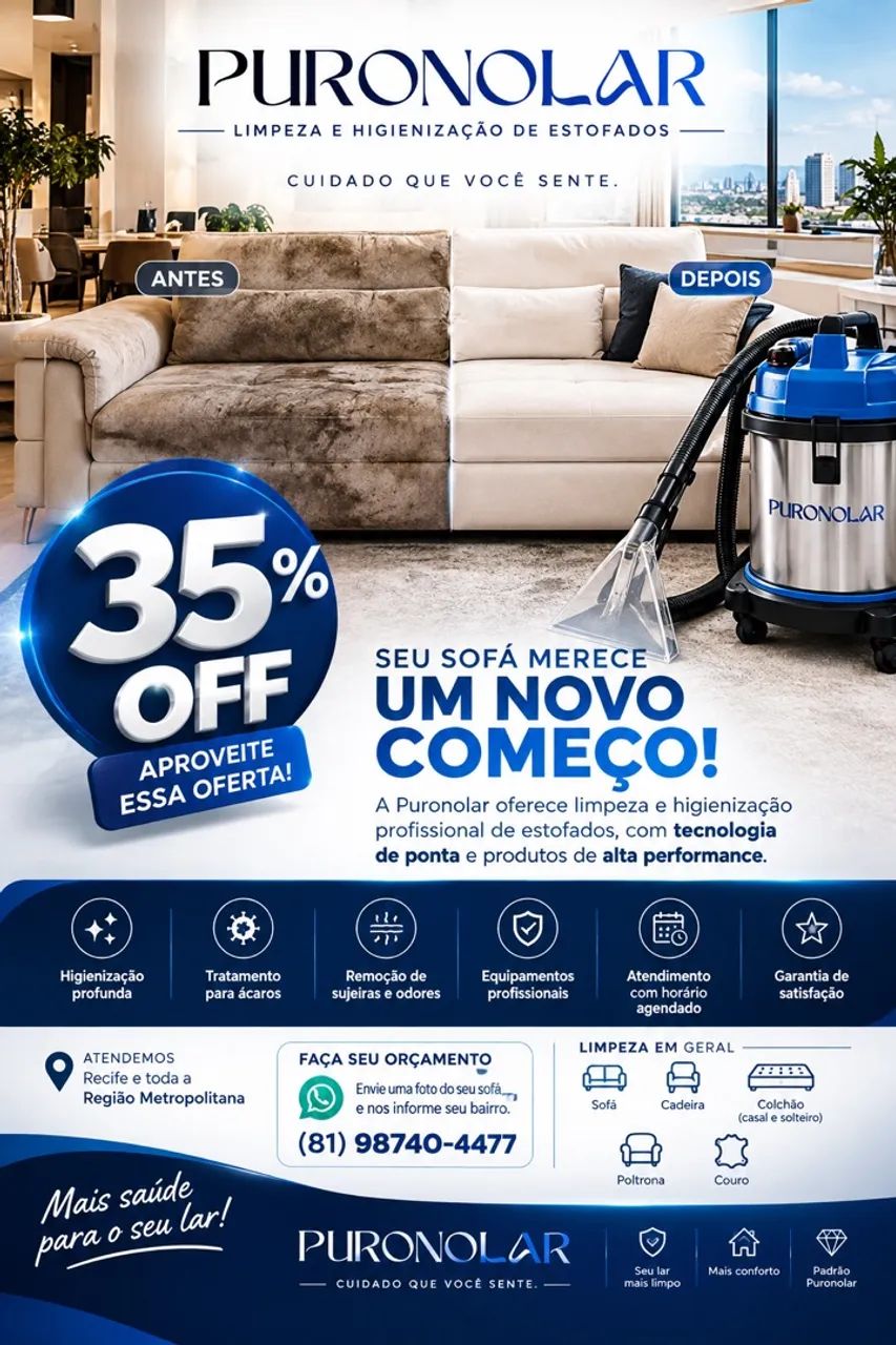 Limpeza de estofados 35% OFF