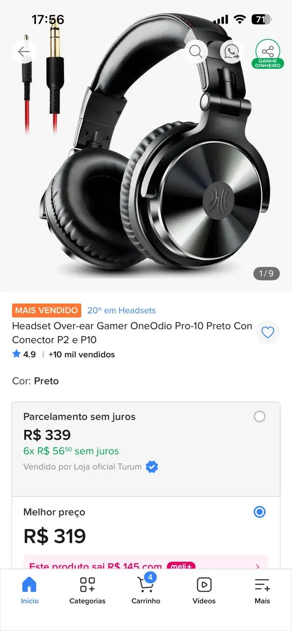 Fone OneOdio studio pro 10 novo  - Foto 5