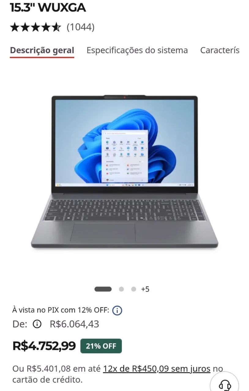 Notebook Lenovo Ideapad Slim 3i, Intel® Core i5 - Foto 3