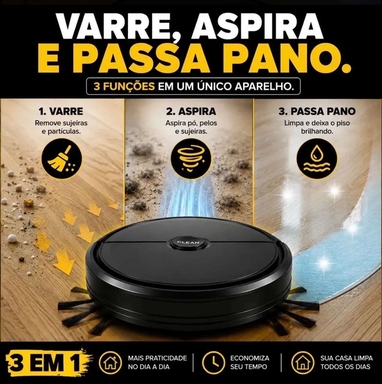 Robô aspirador 3 em 1  - Foto 3