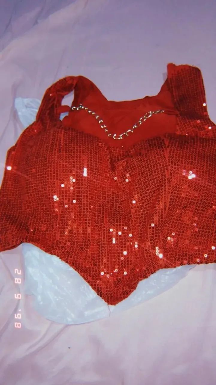 Cropped Paetê vermelho 
