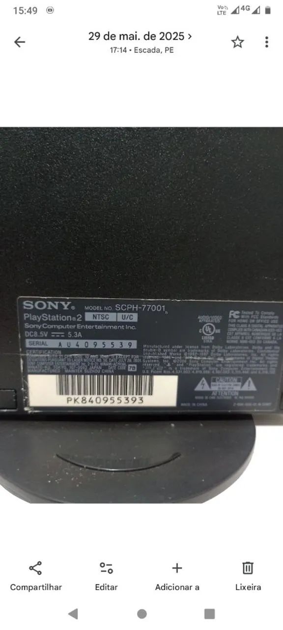PS2 slim só tem a placa com defeito não sei qual defeito  - Foto 4